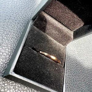 Rose Gold Unisex Gender Neutral Wedding Engagement Promise Ring Band Minimalist